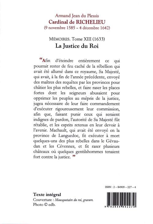 Mémoires: Tome 13, (1633), La Justice du Roi