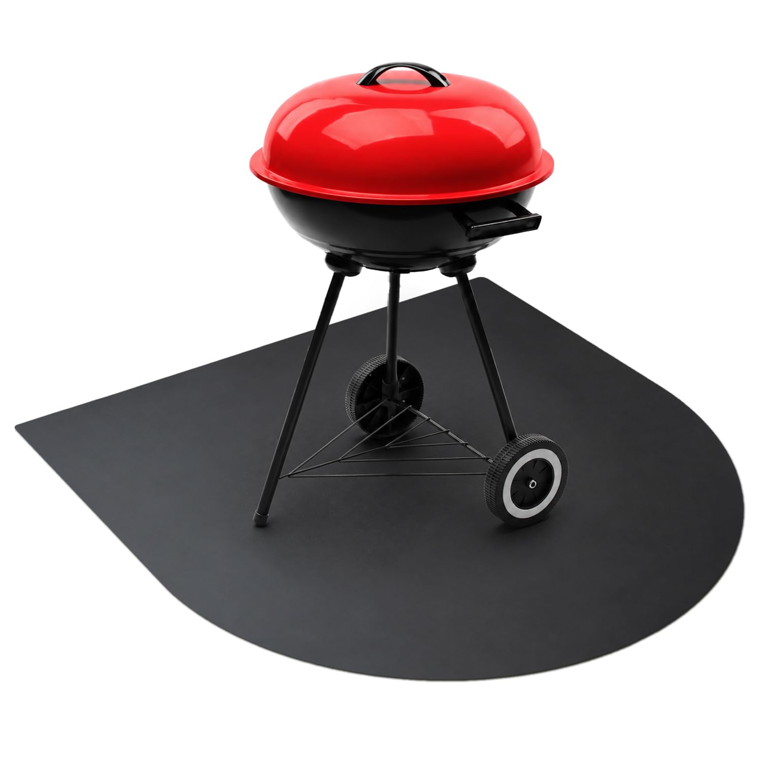 Ochronna Blacha pod Grill BBQ 80x90 cm | Osłona Trawy i Podłogi przed Spaleniem | Skuteczna Ochrona przed Olejem i Brudem | Płyta na Tars, Patio i do Ogrodu - Czarna Stal Malowana Proszkowo