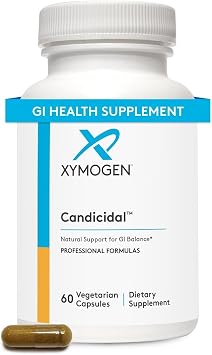 XYMOGEN Candicidal - Herbal GI & Microbial Balance Support - Oregano, Olive Leaf & Caprylate - Gluten-Free & Non-GMO - 60 Capsules