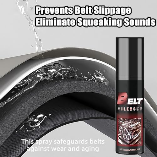 Image of 3.38fl.oz (100ml) Belt Dressing Spray Automotive, Long-Lasting Anti-Slip Timing & Drive Belts, Restores Grip & Extends Belt Life, Quick-Dry Belt Dressing Noise Lubrication (1 Set)