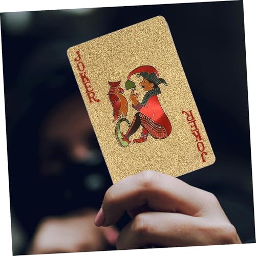 Goldene wasserdichte Pokerkarten aus Professionelle Tragbare Spielkarten Trickfestes Kartenspiel für Familie Party und Spieltisch Leicht und Langlebig – Bild 4