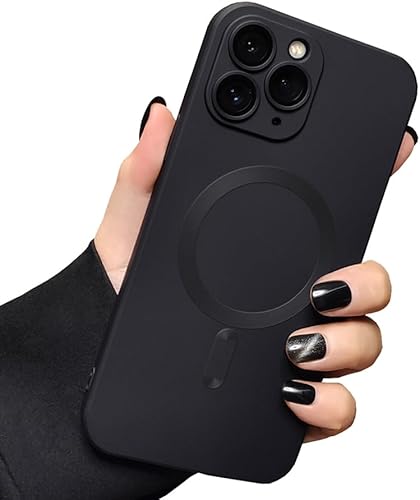 Funda magnética para iPhone 11 Pro Max, funda de goma de silicona con protector completo de lente de cámara, duradera, delgada, a prueba de golpes,