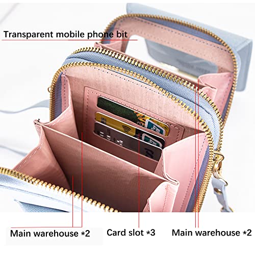 Image of Anti-Theft Leather Bag,Small Crossbody Cell Phone Purse Wallet for Women,RFID Block Phone Purse Crossbody with Shoulder Strap