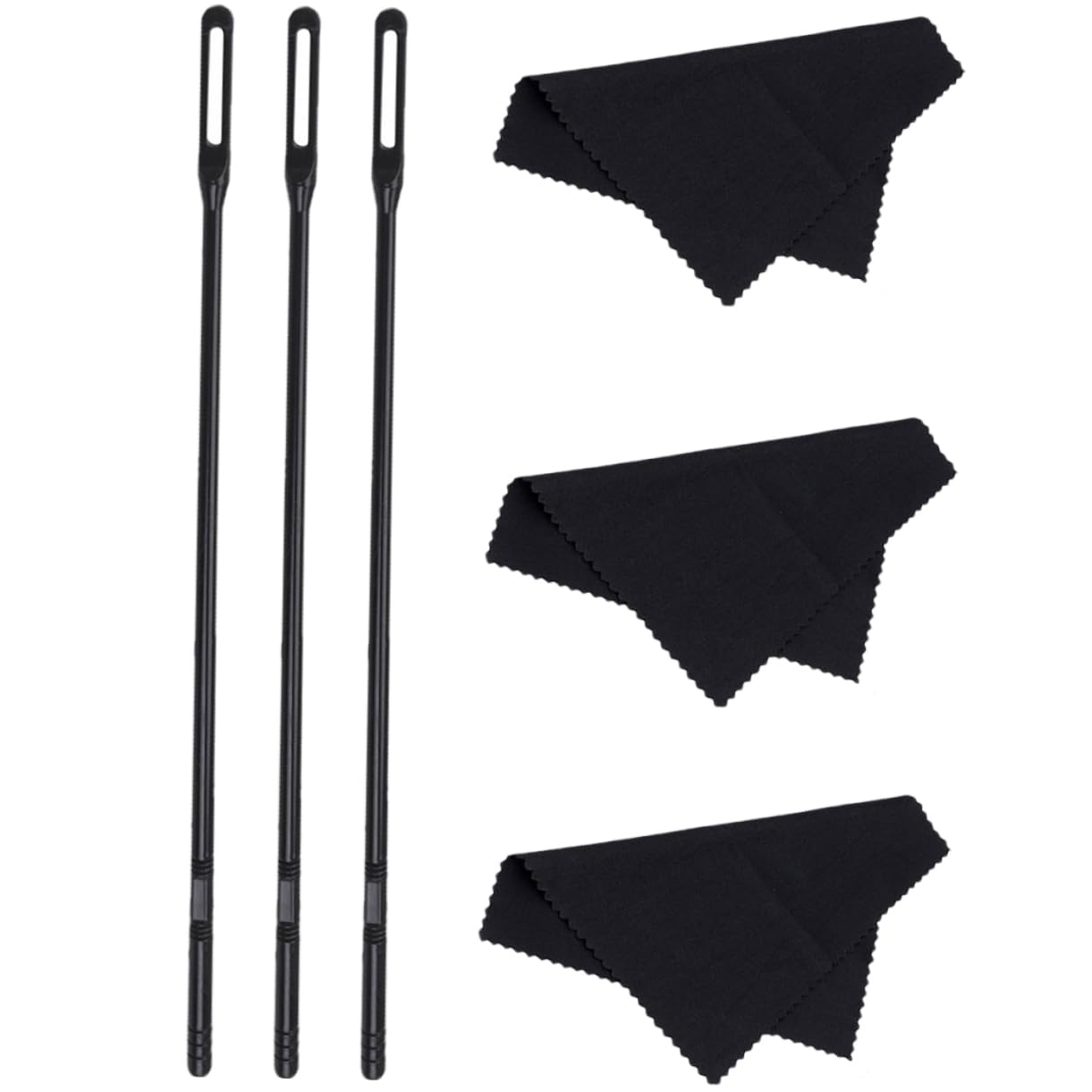 TOGEVAL Musical Flute Clean Tool Set Flute Clean Cloth Cleaning Rod Flute Cleaning Kit