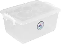 Ordene - Caixa Organizadora de 4 Litros com Travas, Cor Cristal, Linha Bel, Ordene