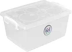 Ordene - Caixa Organizadora de 4 Litros com Travas, Cor Cristal, Linha Bel, Ordene