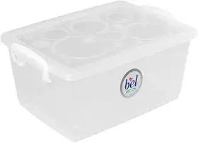 Ordene - Caixa Organizadora de 4 Litros com Travas, Cor Cristal, Linha Bel, Ordene