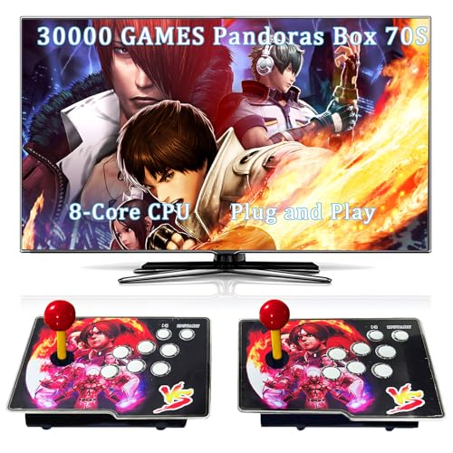 30000 in 1 Pandoras Box 70S Arcade Game Console Retro Game Machine for PC & Projector & TV, 2-4 Players,3D Games, Search/Hide/Save/Load/Pause Games, Favorite List