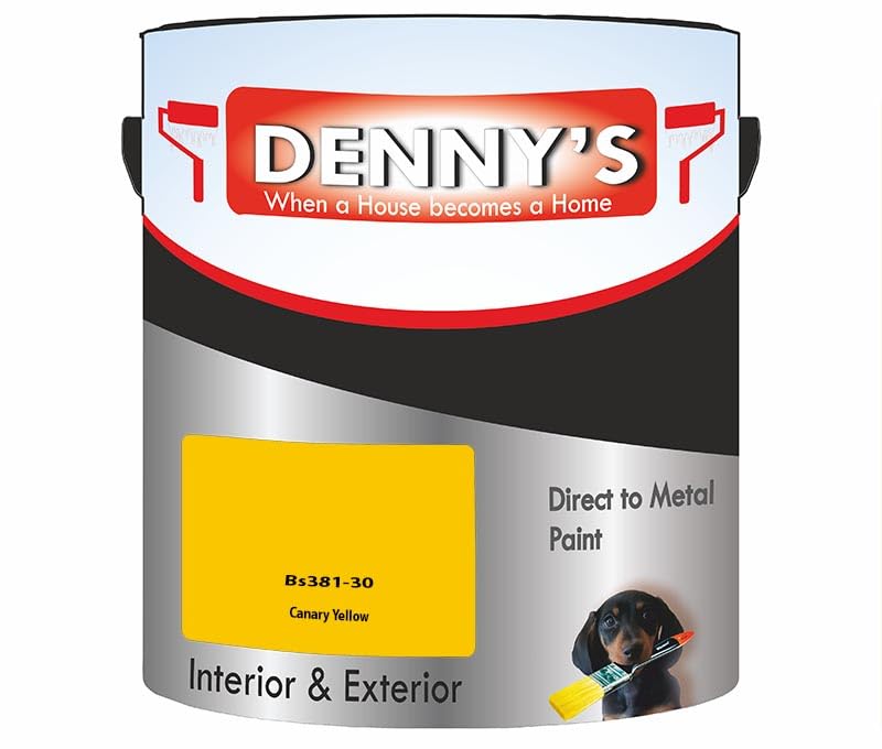 SCOOBYS PAINTS BACK IN THE MIX Direct to Rust Metal Paint, Quick-Drying, Durable Anti-Rust Coating, Interior & Exterior, Perfect for Metal Surfaces, Fences, Gates, Railings, No Primer (Canary Yellow)