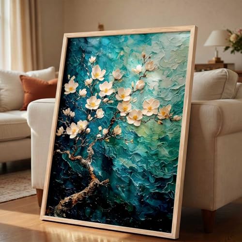Image of kotart flower Wall Art Home Decoration | Aesthetic Floral Paintings With Frame For Living Room Bed Room Hotel Wall Decor Digital Reprint (19x25 inch)