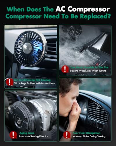 Image of SCITOO AC Compressor for Hyundai for Sonata 2.4L 1999-2005 | Fast Cooling, Ultra Low Noise (≤72 dB)Air Conditioner Compressor with Clutch, Easy Installation, C1456 C1456R 700751