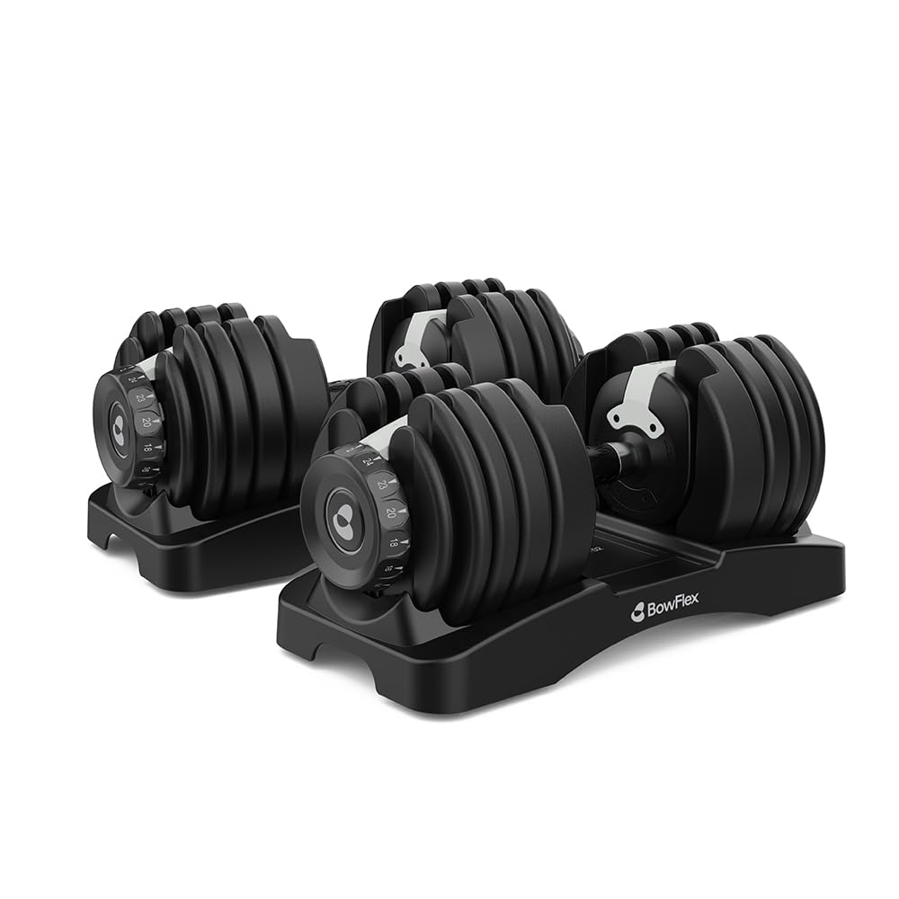 Bowflex SelectTech 52 Verstellbare Hanteln (Paar) 2–24 Kg, Einstellbar Schnellwahlsystem, Platzsparende Kurzhanteln, Für Home Gym Krafttraining, JRNY Kompatibel