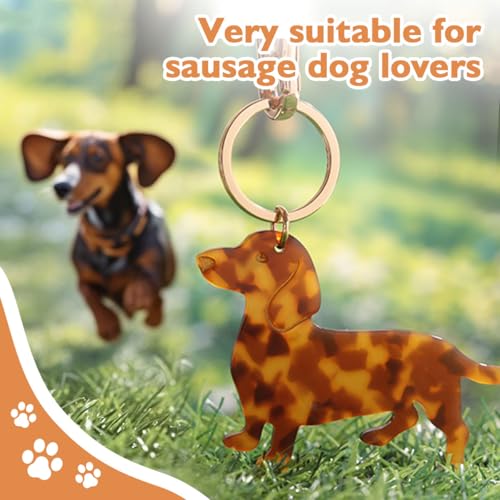 Dog-Shaped Bag Clasp & Keychain Charm- Acetate Animal Clip with Gold-Tone Metal
