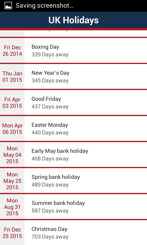 UK Public Holidays:Amazon.com:Appstore for Android