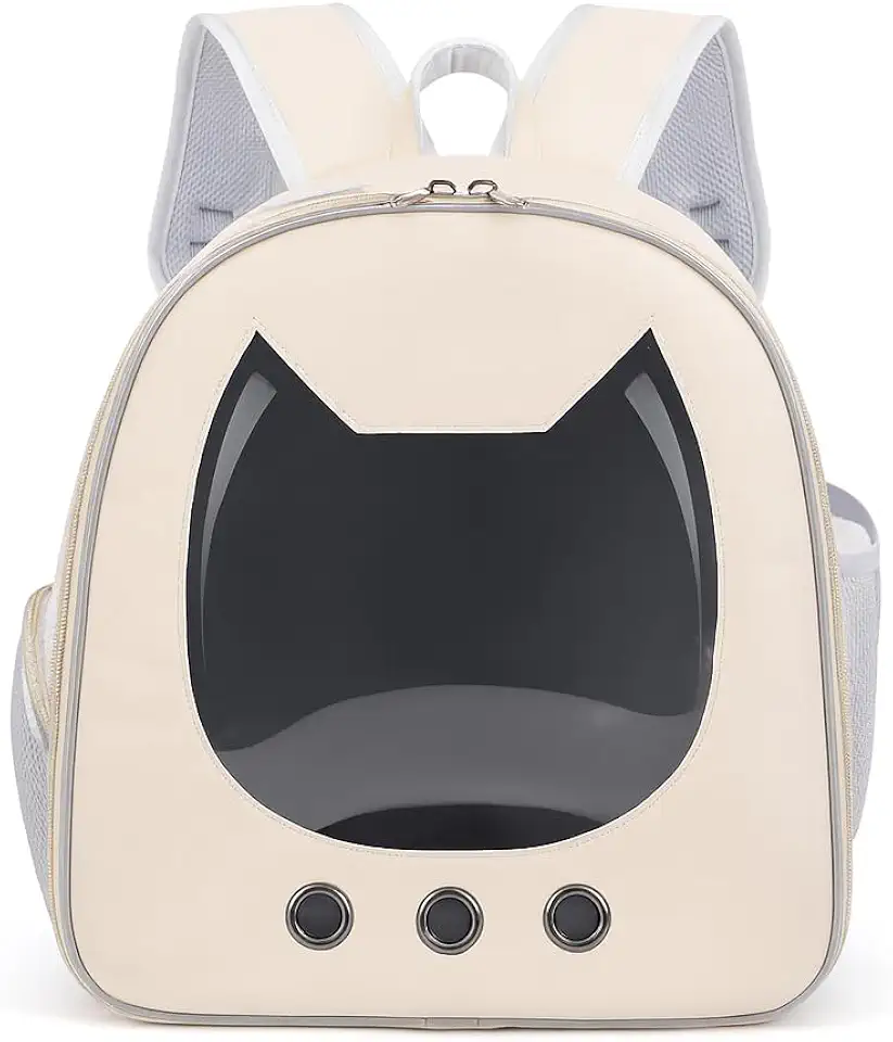 Mochila de Transporte para Gatos e Cães Pequenos em Oxford + PE — Visor Panorâmico, Ventilação Reforçada e Conforto Diário — 32×21×35 cm