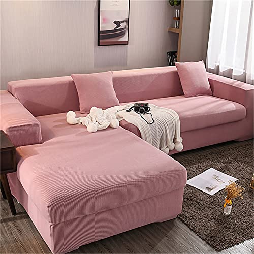 Terciopelo Felpa Funda Para Sofá,Elástico L Forma Couch Cubierta Cubiertas De Muebles Protector De...