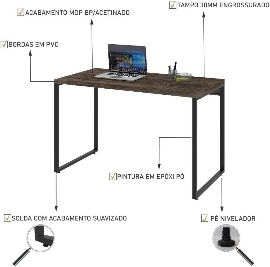 Review Compace: descubra como a mesa industrial transforma seu home office em estilo 6 51iz5+wgqwL. AC SL1000