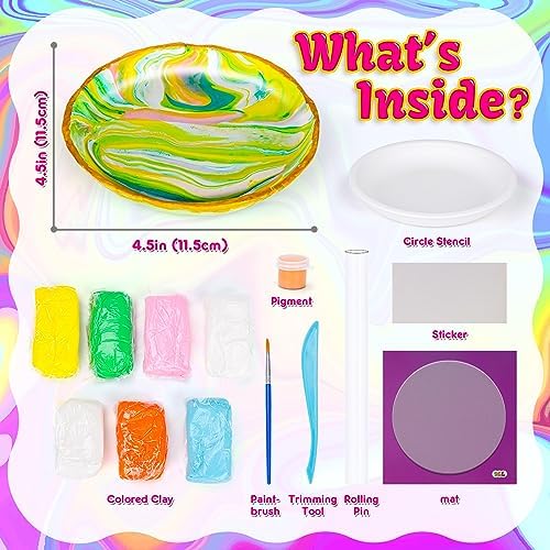 Clay Arts and Crafts for Girls Gifts 8-12 Years Old,Air Dry Pottery Jewelry Dish Making Kit Crafts for Girls Kids Gifts Ideas 6 51iz588imOL. AC