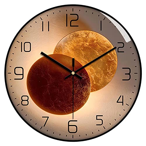 HMAKGG Funk Wanduhr Ohne Tickgeräusche Wanduhr Funkuhren Leise Modern Schwarz 40cm Wanduhren Deko für Wohnzimmer Schlafzimmer Office Cover