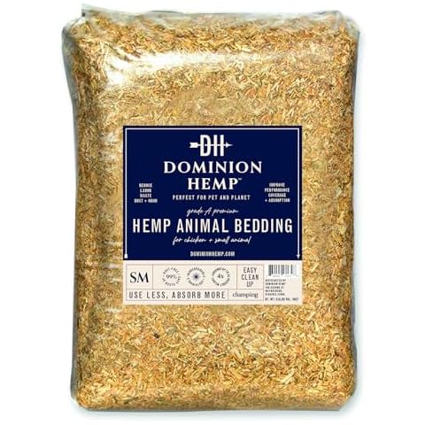 6.6lb.Bag of Grade A Hemp Animal Bedding for Chicken Nexting Boxes, 99.9% Dust Free, Expands to 30 quarts, Reduces Odors, Great for, Rabbits, Reptiles, Rats, Mice, Guinea Pigs, Gerbils, Ferrets, etc. Cover