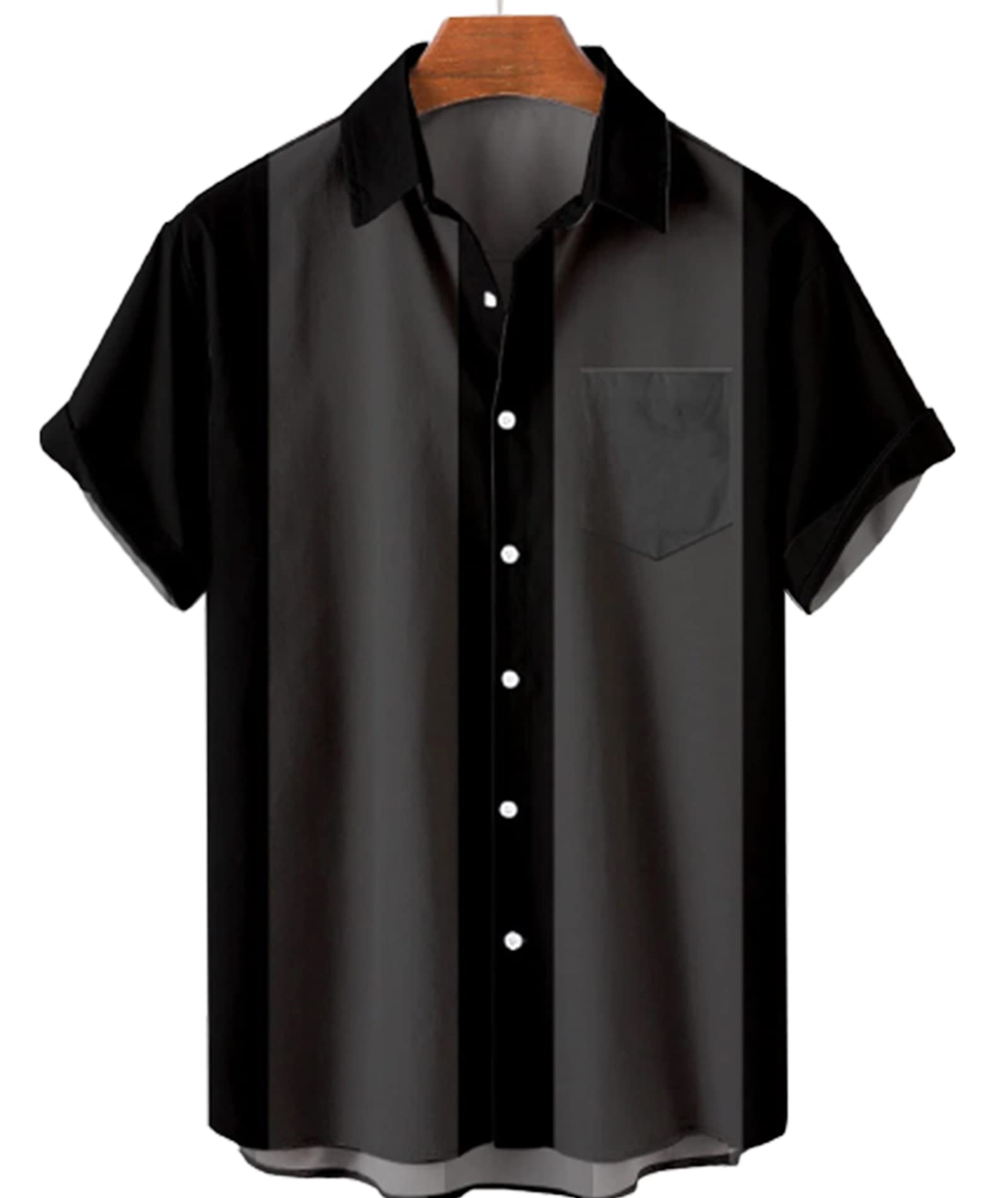 Deer LadyHawaiian Bowling Shirts for Men Short Sleeve Button Down Shirt Casual Beach Summer Shirts