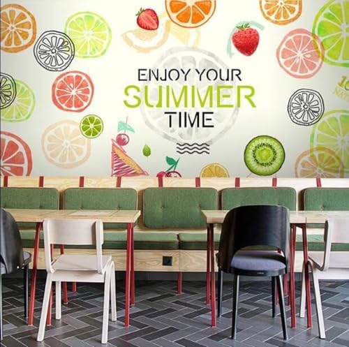 Tzxztt Creativo Minimalista Dibujado A Mano Colorido Fruta Papel Pintado 3D Seda Texturizada Primera Calidad Neutros Material Ideal Para SalóN Dormitorio-200cm×140cm
