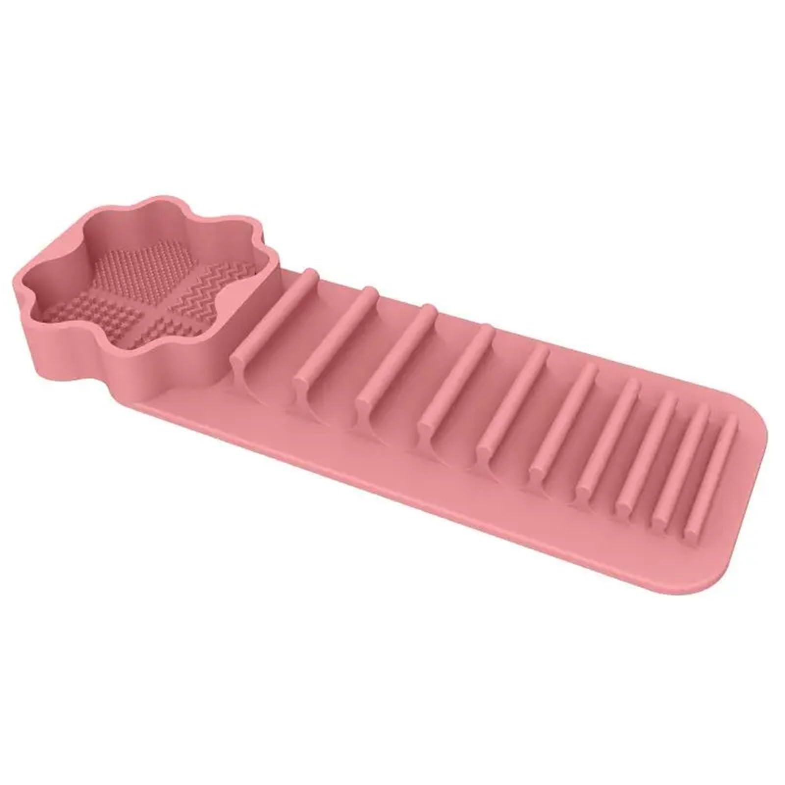 WLIHDB 2Pcs Makeup Brush Drying Rack Wall Mounted Suction Cup Silicone Cleaner Tool Cleaning for Makeup Brushes(Pink)
