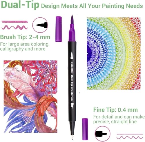 Image of Corslet Brush Pens 24 Shades Dual tip Color Marker Sketch Pens