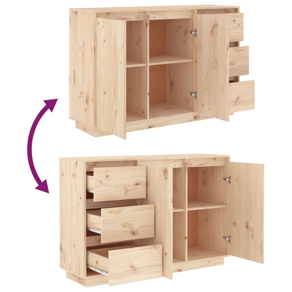 vidaXL Buffet Armoire de Rangement Organisateur de Maison Armoire de Salon Meuble de Salle de Séjour Intérieur 111x34x75 cm Bois Massif de Pin