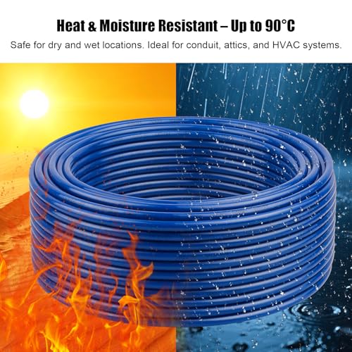 Image of 12 AWG THHN Stranded Bare Copper Wire 200FT Grounding Wire, Electrical Wire, 600V Rated Building Wire, Ideal for Panel Wiring, Grounding, Lighting Circuits, Control Systems