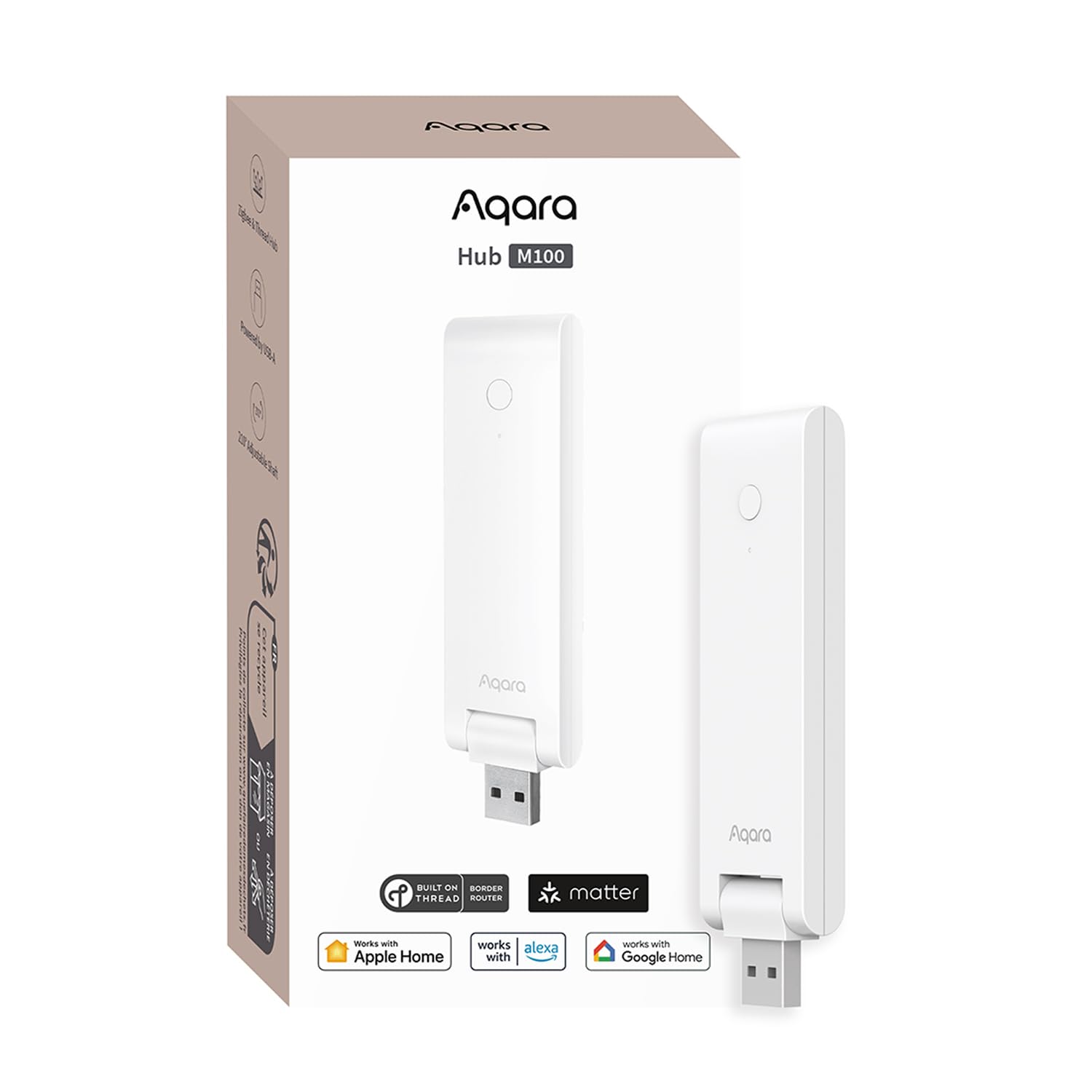 Aqara Smart Hub M100 for Home Automation, Matter Controller, Thread Border Router, Features Aqara Zigbee, Wi-Fi, Supports Amazon Alexa, Apple HomeKit, IFTTT, Home Assistant
