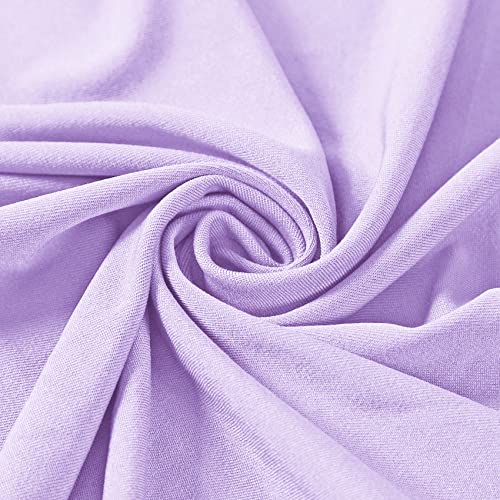 Image of Peomeise 4FT Spandex Table Cover Rectangular Stretch Spandex Tablecloth (Lavender,4FT)
