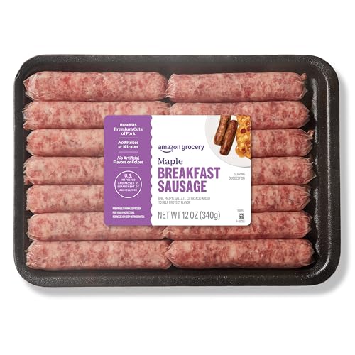 Amazon Grocery, Maple Breakfast Sausage Links, 12 Oz, Frozen...