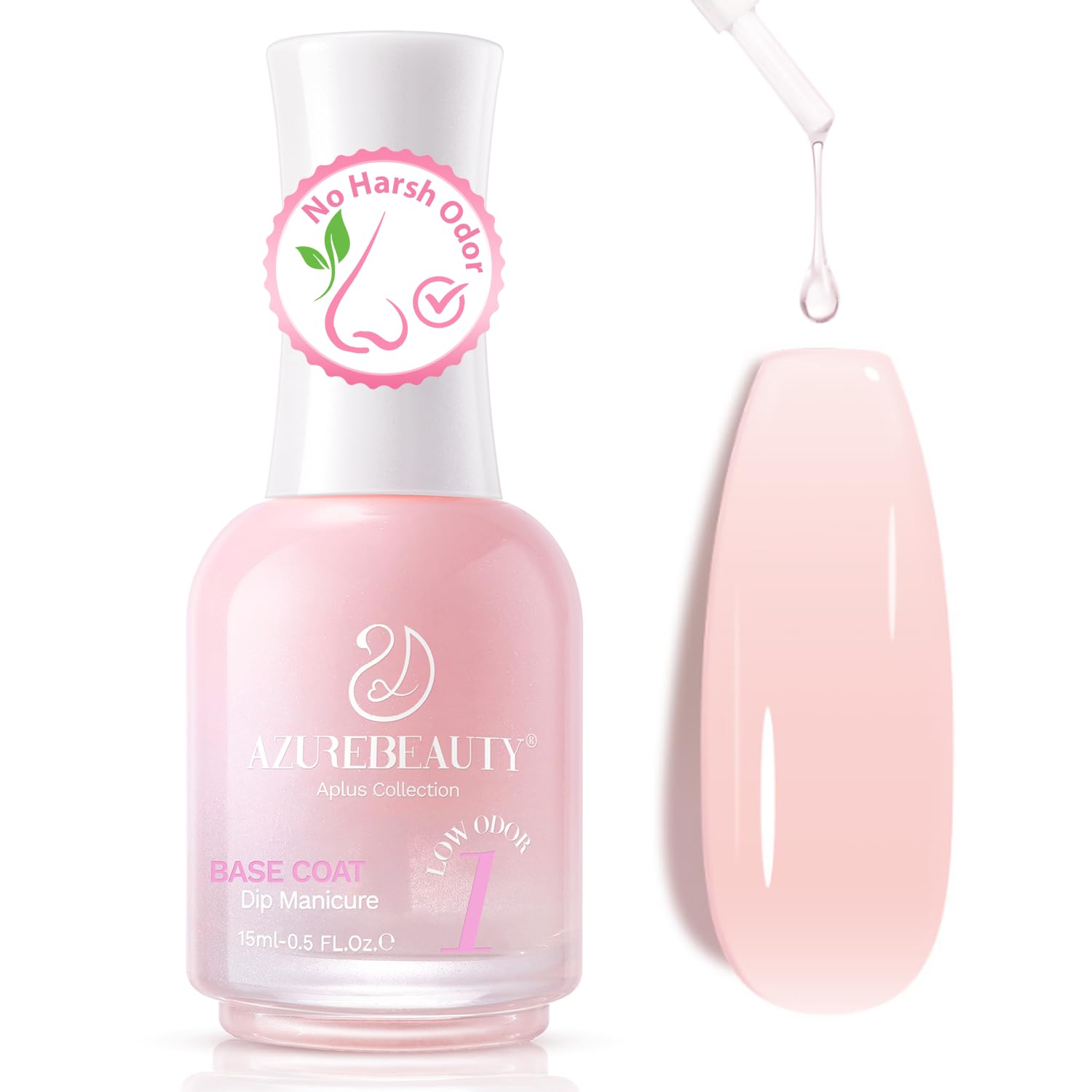 AZUREBEAUTY15ml Dip Powder Base Coat - Low - Odor & Low - Sensitivity Formula, No Lamp Needed for DIY Manicure, Ideal Starter Set for Home Salon