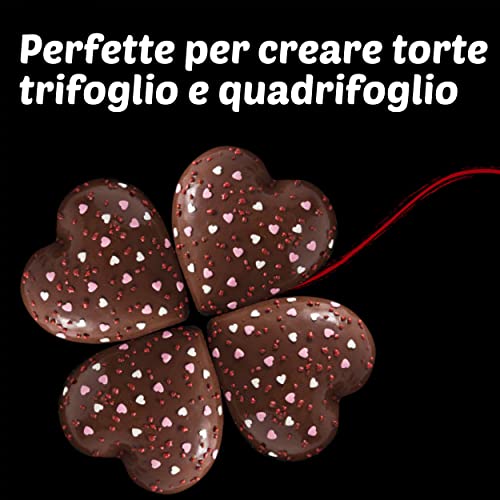 Stampi Forma Cuore, Set di 3 Pirottini Cuore cm