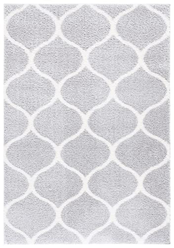 Tapete decorativo SAFAVIEH 5'x7' gris claro y blanco miniatura 3
