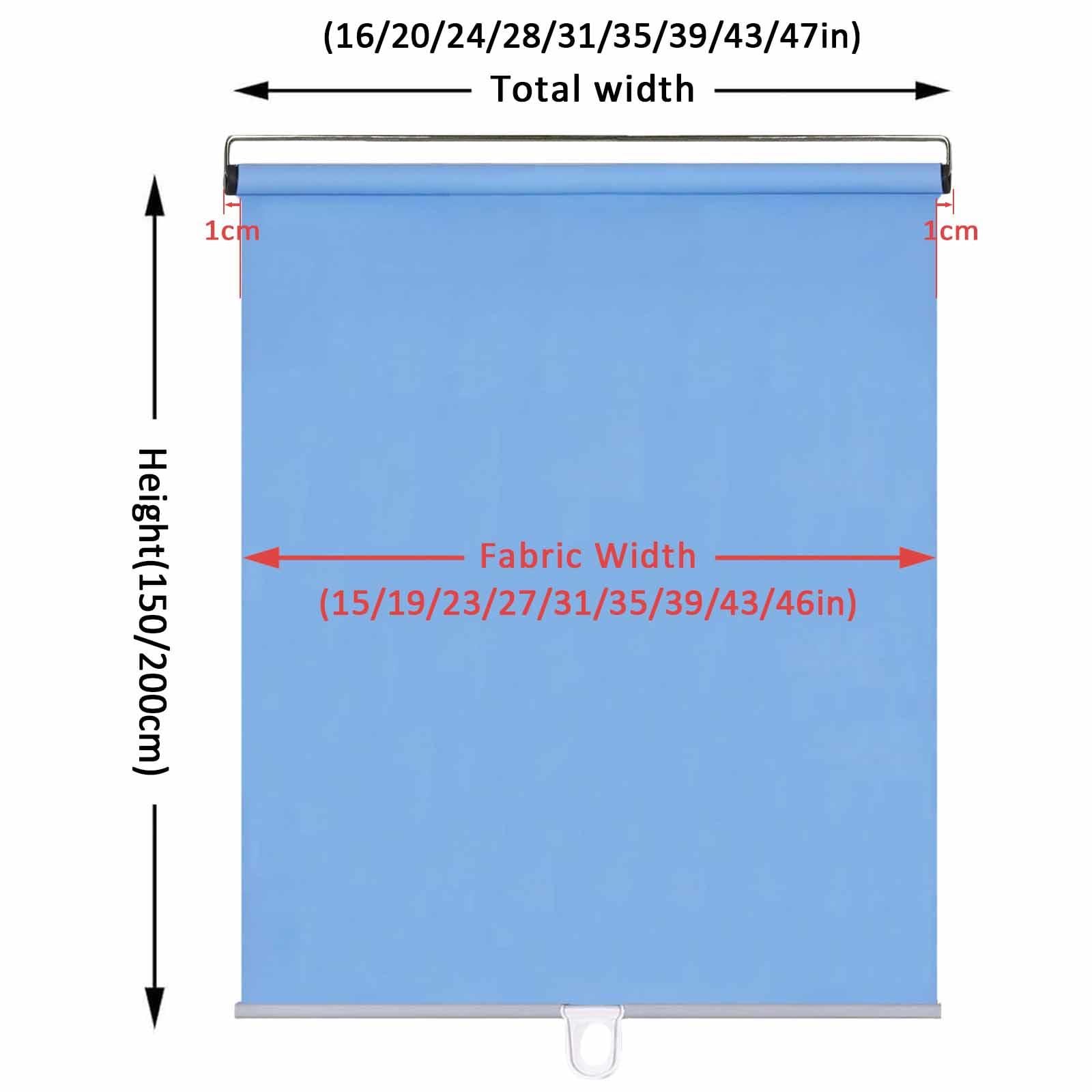 Tenda avvolgibile oscurante senza fili, portatile, retrattile, senza trapano, avvolgibile, con ventose e ganci, parasole temporaneo, isolante, per casa e ufficio (blu, 32 x 150 cm)