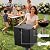 SierraSquad 28-Gallon Waterproof Outdoor Storage Box, Lockable Resin Deck Box with Lid, Patio Storage Bin for Pool, Garden Tools & Backyard, All-Weather Protection, Black Wicker