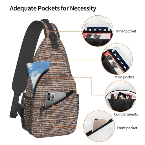 Mochila tipo bandolera MyPiky Brick Wall unisex miniatura 5