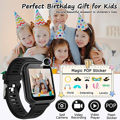 Kids Smart Watch Boys, Kids Smart Game Watch With 24 Games Hd Touch Screen Video Camera Music Player Pedometer Flashlight Alarm Clock 12/24 Hr Kids Watches For Boy Gifts For 5-12 Year Olds Boy Girl #TOP4