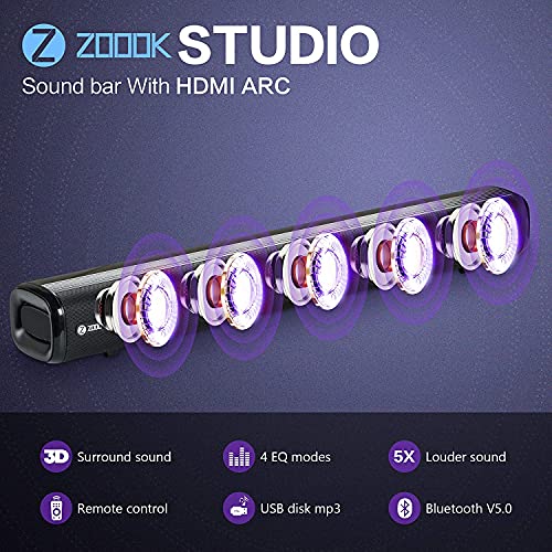 Image of Zoook Rocker Studio 160 Watt 2.1 Channel Wireless Bluetooth Soundbar (Black)