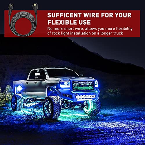 Nilight 2 Pack 10Ft 4 Pin Rgb Rock Light Extension Wire Cable Cord For 4 And 8 Pods Multi Color Underglow Rock Light Kits Wheel Well Lights Extension Wire,2 Years Warranty #TOP6