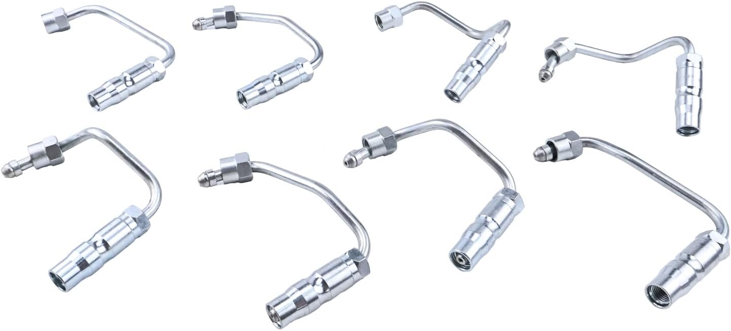 HOLDWELL 8Pcs Fuel Injector Feed Pipe Line Set 97188720 97188721 97188722 97188723 Compatible with Chevy Silverado 2500HD 3500 GMC Sierra 2500HD 3500 V8 6.6L Turbo 2001-2004 Duramax Diesel