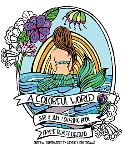 A Colorful World: Adult Coloring Book - Surf & Sun - Beach Designs