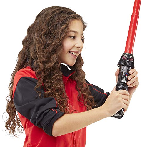 Star Wars Lightsaber Squad, sabre laser Dark Vador à lame rouge extensible, jouet de déguisement, pour enfants, dès 4 ans