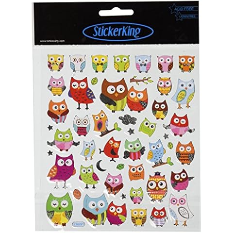 Tattoo King Multi-Colored Stickers-Wide Eyed Owls Cover