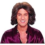 Feathered 70's Male Wig in Brown