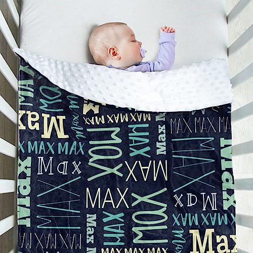 Image of Custom Baby Blanket - Personalized Names Design - Soft Plush Blanket with Double Layer Dotted Backing for Boys Girls Color09(47x60 inches)