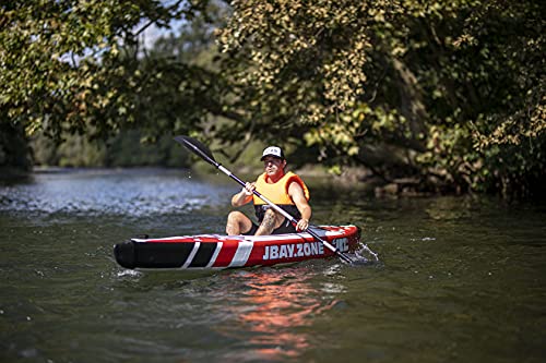 JBAY.Zone Kayak Canoa Hinchable 1 Plaza V-Shape Mono 385x81cm enteramente en Drop-Stitch de Alta presión