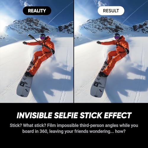 Image of Insta360 X5 Snowboard Bundle - Waterproof 8K 360 Action Camera, Invisible Selfie Stick Effect, Leading Low Light, Rugged & Replaceable Lens, 3-Hour Battery, Clear Audio, Stabilization